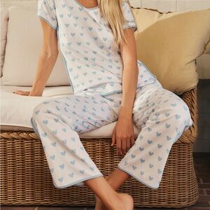 Women's Heart Print lake Pajama Set